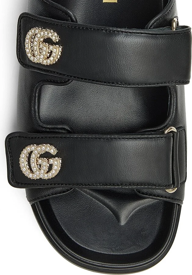 Women's Marmont Leather Flat Sandals - Black - Size 6 - Image 5