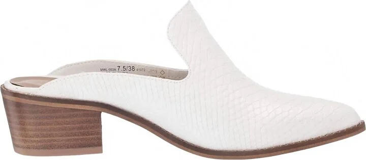 Women's Marnie Snake Skin Mule In White