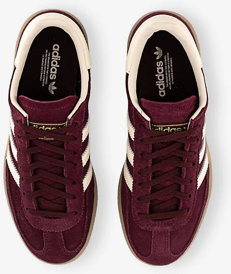 Womens Maroon Cream White Gold Handball Spezial Suede Low-Top Trainers Eur 38.5 / 5.5 Uk Women - Image 2