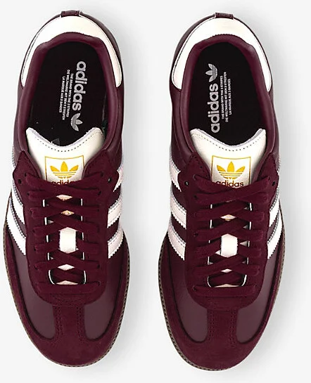 Womens Maroon Offwhite Gum Samba Og Leather Low-Top Trainers Eur 40 / 7 Uk Women - Image 2