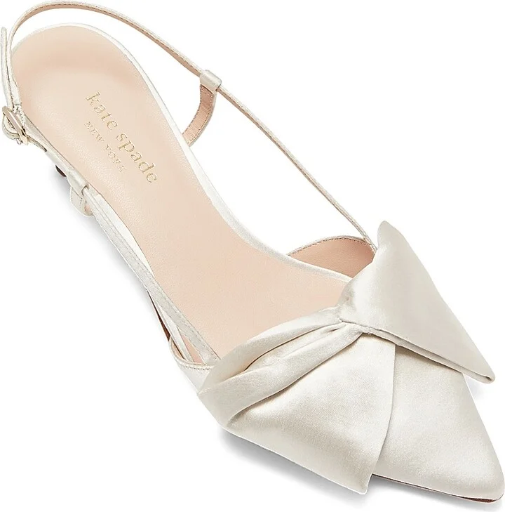 Women's Marseille Bow Satin Slingback Pumps - Black - Size 9.5 - Image 2