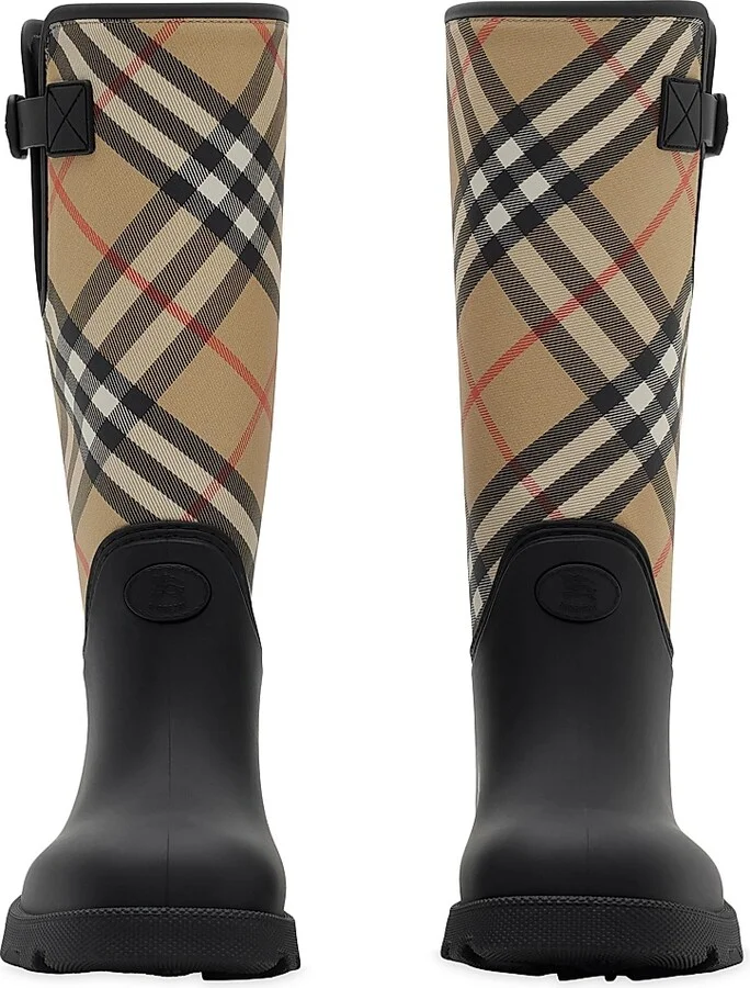 Women's Marsh Stamp Check High Boots - Black - Size 5 - Image 2