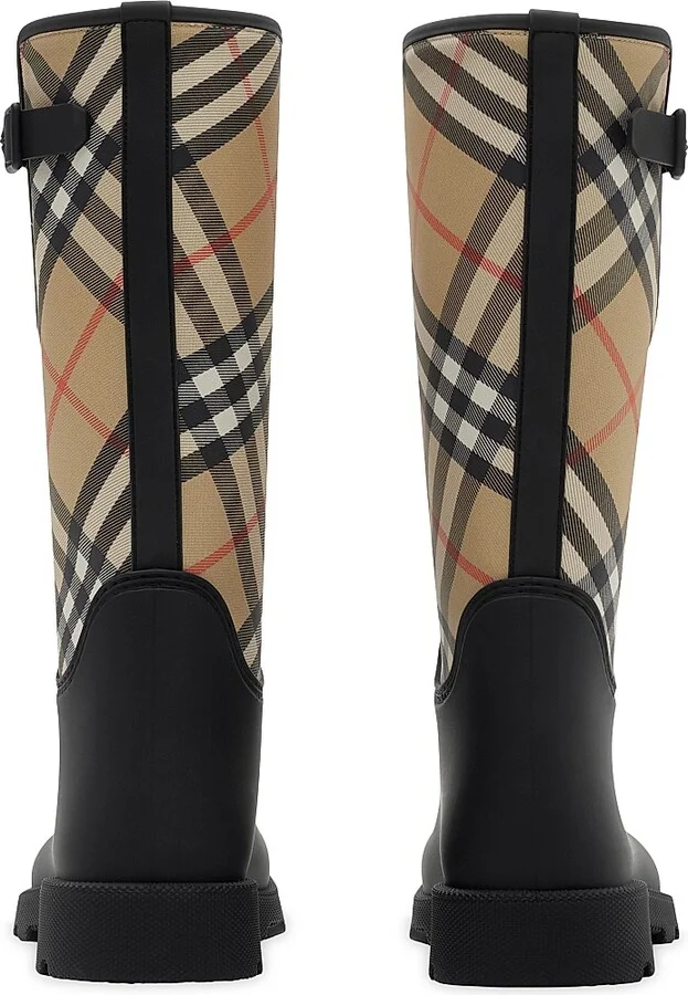 Women's Marsh Stamp Check High Boots - Black - Size 5 - Image 3