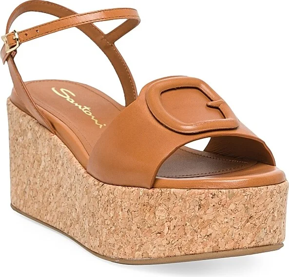 Women's Marta 50MM Leather Platform Sandals - Brown - Size 5.5 - Image 3