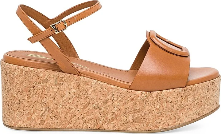 Women's Marta 50MM Leather Platform Sandals - Brown - Size 5.5