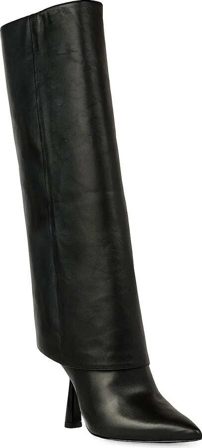 Women's Martine Leather Knee-High Boots - Black - Size 5 - Image 2