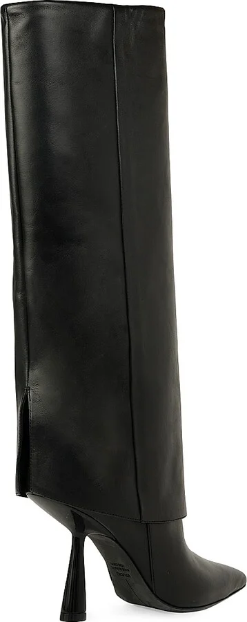 Women's Martine Leather Knee-High Boots - Black - Size 5 - Image 3