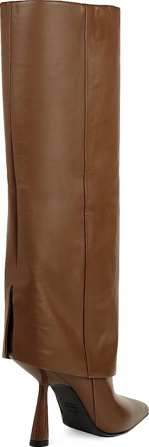 Women's Martine Leather Knee-High Boots - Black - Size 5 - Image 7