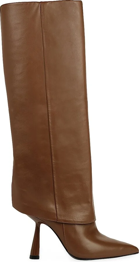 Women's Martine Leather Knee-High Boots - Black - Size 5 - Image 10