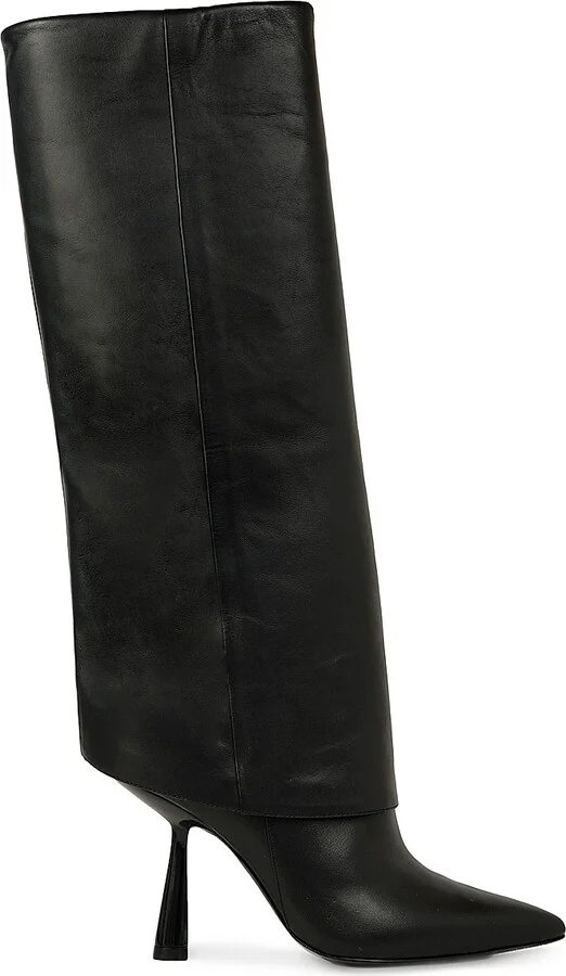 Women's Martine Leather Knee-High Boots - Black - Size 5