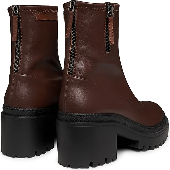 Women's Martini 50MM Stretch Leather Booties - Choco - Size 8 - Image 3