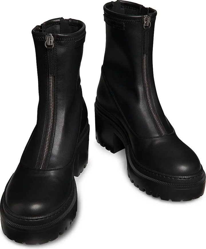 Women's Martini 50MM Stretch Leather Booties - Choco - Size 8 - Image 9