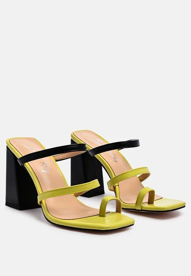 Womens Marve Contrast Strap Block Heel Sandals - Image 2