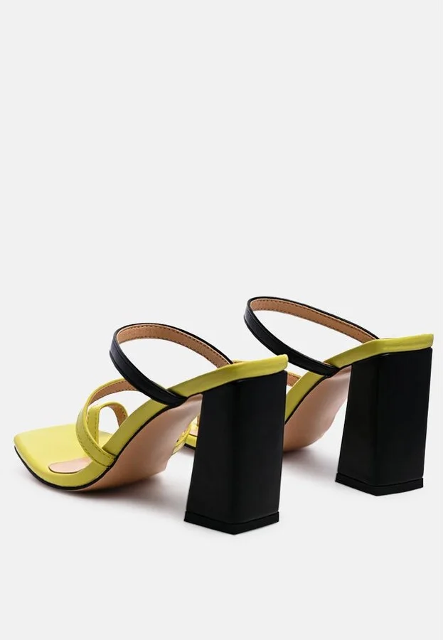 Womens Marve Contrast Strap Block Heel Sandals - Image 3