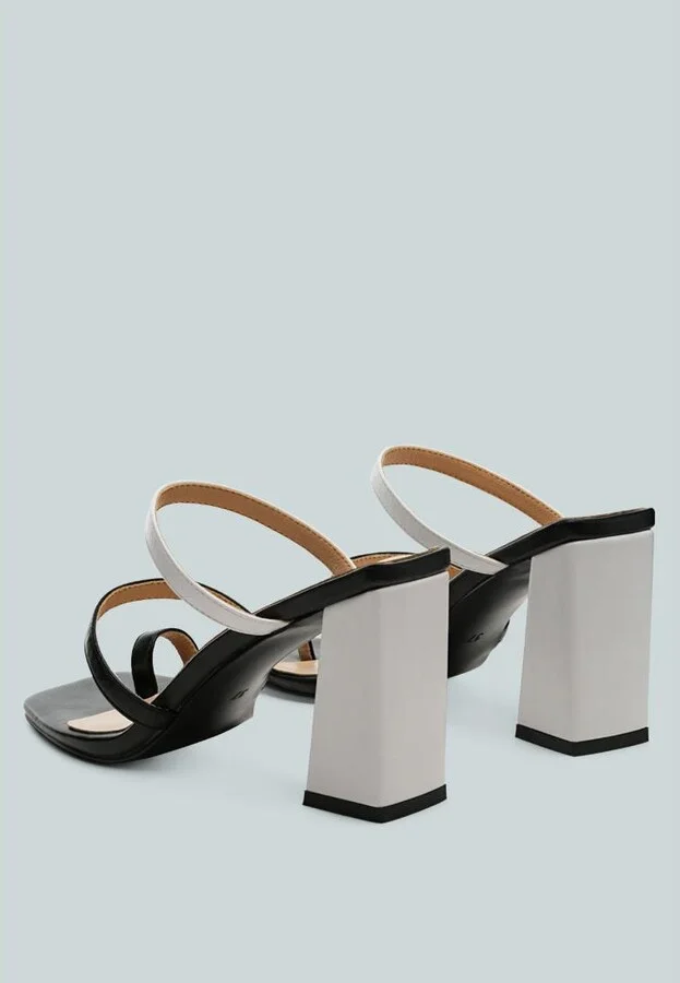 Womens Marve Contrast Strap Block Heel Sandals - Image 5