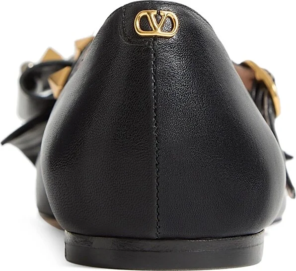 Women's Mary-Jane Bowow Ballerinas in Kidskin with Studs - Ivory - Size 7 - Image 11