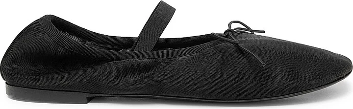 Women's Mary Jane Mesh Ballet Flats - Black - Size 5.5