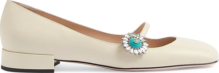 Women's Mary-Jane Preshoes 20MM Ballerinas in Kidskin - Ivory - Size 7