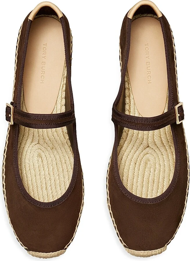 Women's Mary Jane Suede Espadrilles - Cocoa - Size 10 - Image 3