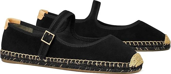Women's Mary Jane Suede Espadrilles - Perfect Black - Size 10 - Image 2