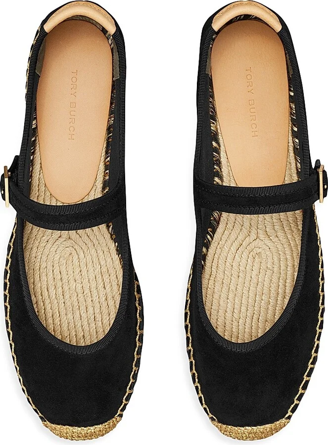Women's Mary Jane Suede Espadrilles - Perfect Black - Size 10 - Image 3