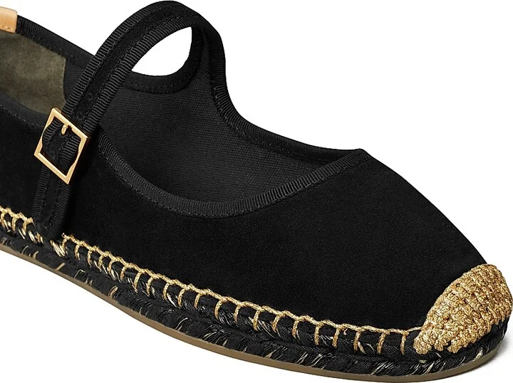 Women's Mary Jane Suede Espadrilles - Perfect Black - Size 10 - Image 4
