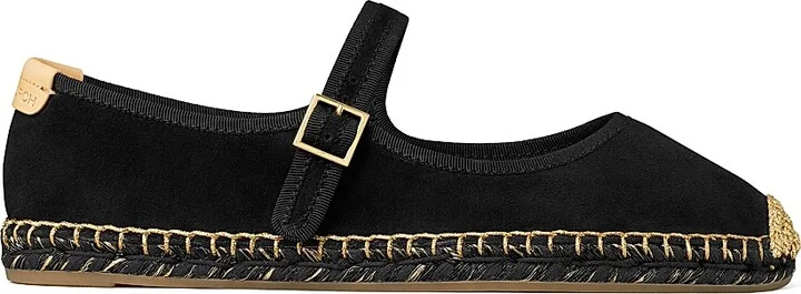 Women's Mary Jane Suede Espadrilles - Perfect Black - Size 10