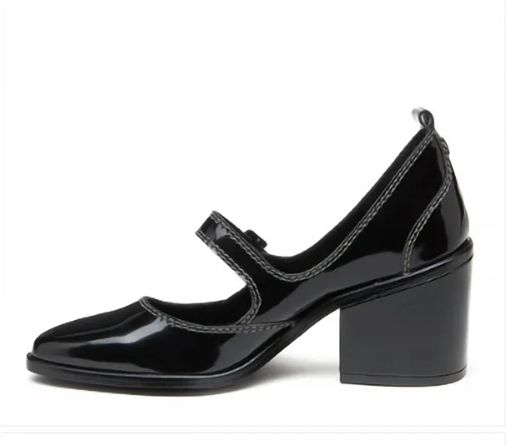 Women's Mary Janes Elm Leather Sandal In Black