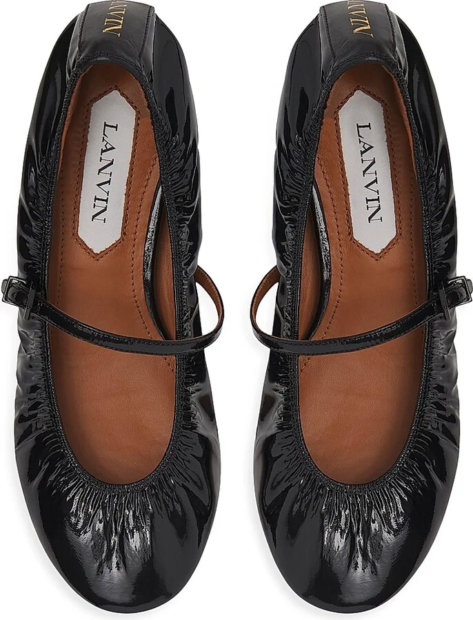 Women's Mary Janes in Glossy Leather - Black - Size 4 - Image 3