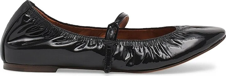 Women's Mary Janes in Glossy Leather - Black - Size 4
