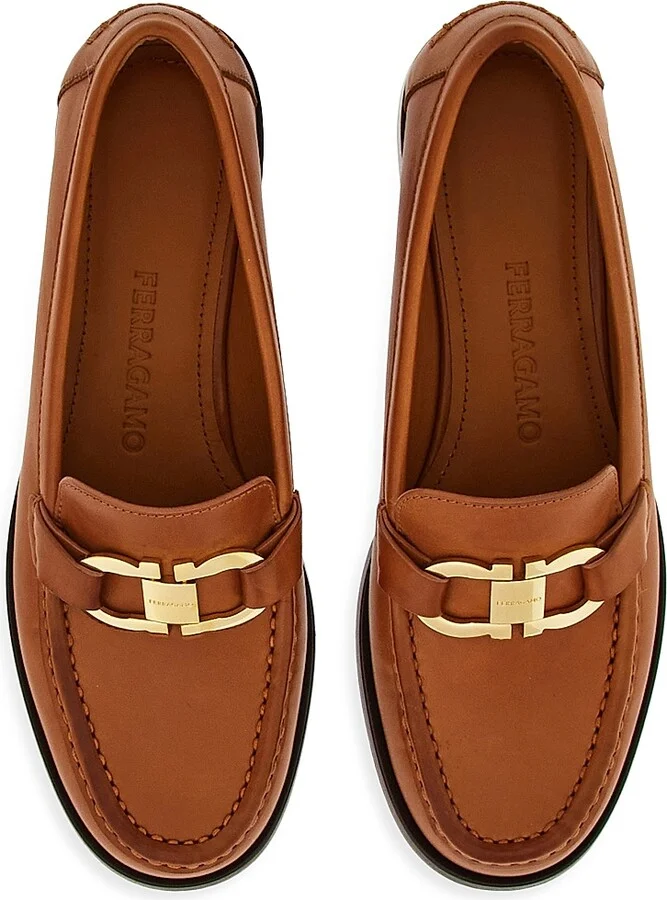 Women's Maryan Gancini Leather Loafers - Cuoio - Size 7 - Image 3