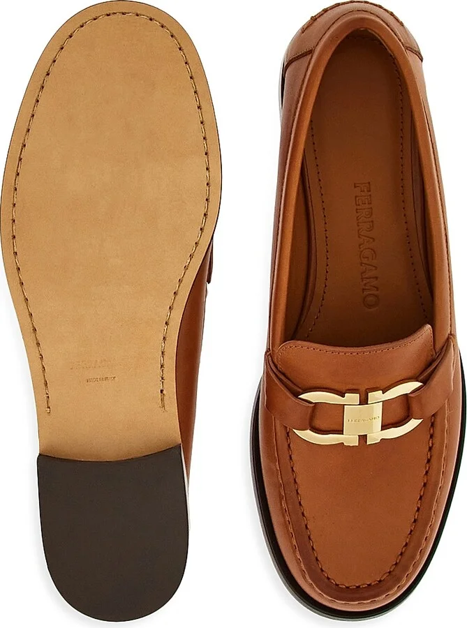 Women's Maryan Gancini Leather Loafers - Cuoio - Size 7 - Image 4
