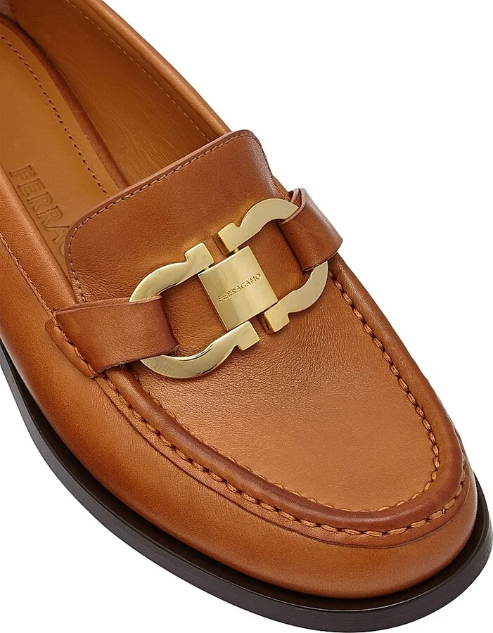 Women's Maryan Gancini Leather Loafers - Cuoio - Size 7 - Image 5