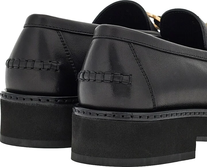 Women's Maryan Leather Lug-Sole Loafers - Nero - Size 7 - Image 3