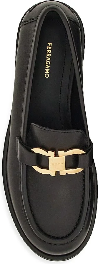 Women's Maryan Leather Lug-Sole Loafers - Nero - Size 7 - Image 5