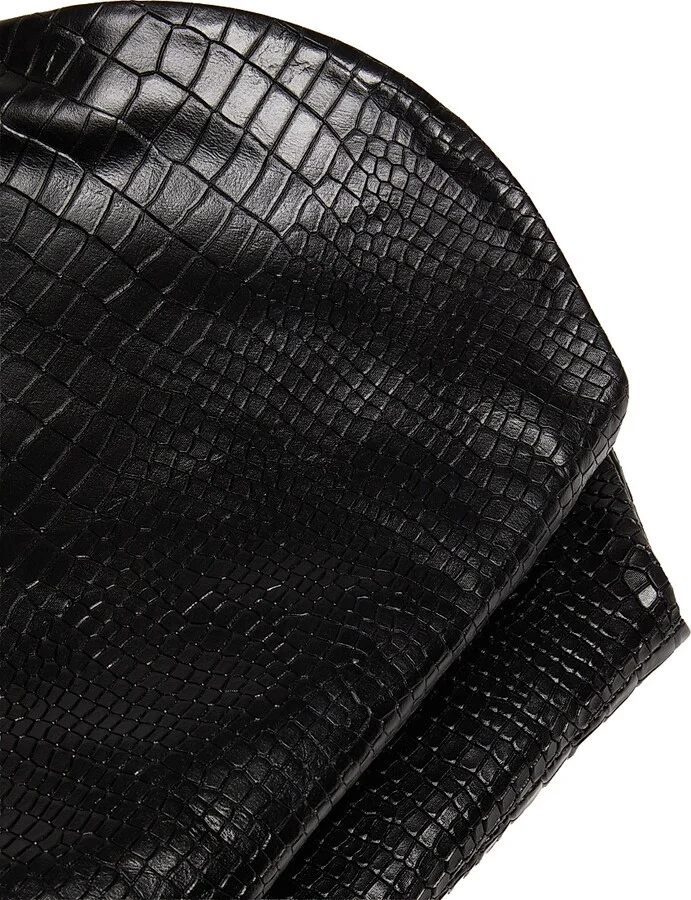 Women's Maryana 90MM Croc-Embossed Leather Stiletto Boots - Black - Size 5 - Image 5