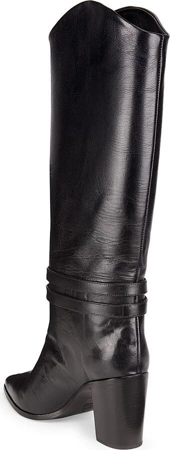 Women's Maryana 90MM Leather High-Heel Boots - Black - Size 5 - Image 3