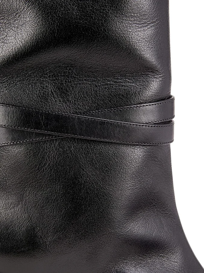 Women's Maryana 90MM Leather High-Heel Boots - Black - Size 5 - Image 6