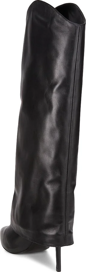 Women's Maryana 90MM Leather Stiletto Boots - Black - Size 5 - Image 3