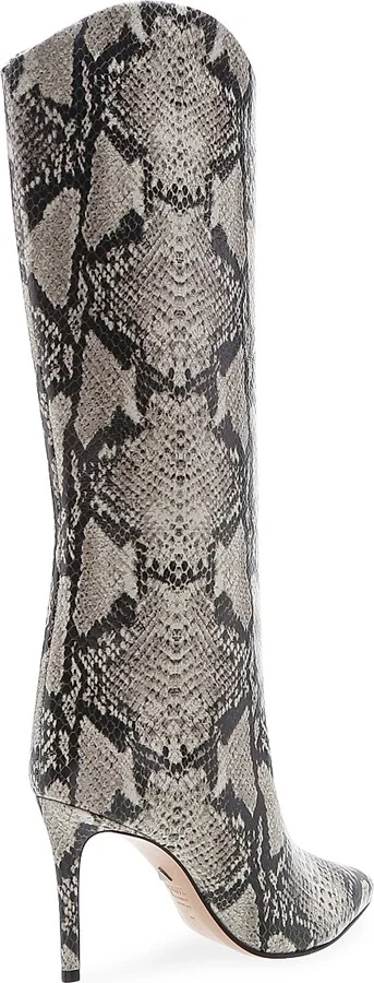 Women's Maryana Knee-High Snakeskin-Embossed Leather Boots - Natural - Size 5.5 - Image 3