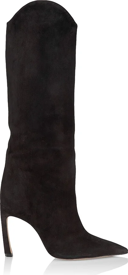 Women's Maryana Nubuck Knee-High Boots - Dark Chocolate - Size 5 - Image 9