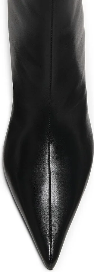 Women's Maryann 90MM Leather Curved Stiletto Booties - Black - Size 6.5 - Image 4