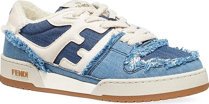 Women's Match Cotton-Blend Sneakers - Blue - Size 6 - Image 2