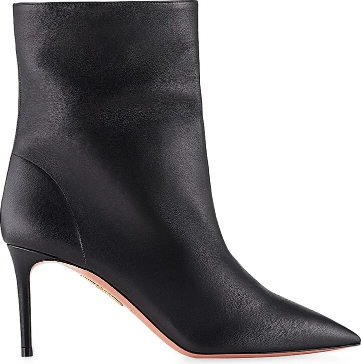 Women's Matignon 75MM Leather Booties - Black - Size 5