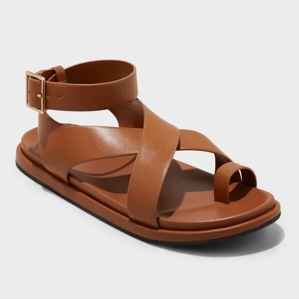 Women's Matilda Ankle Wrap Toe Ring Sandals - Universal Thread™ : Cushioned Footbed, Flexible Outsole, Pull-On Style