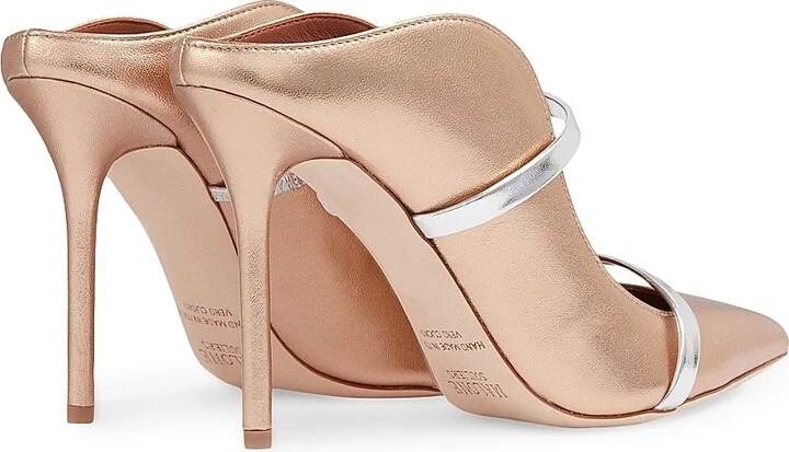 Women's Maureen 100MM Leather Mules - Gold - Size 6.5 - Image 4