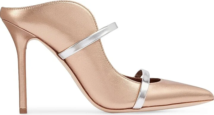 Women's Maureen 100MM Leather Mules - Gold - Size 6.5