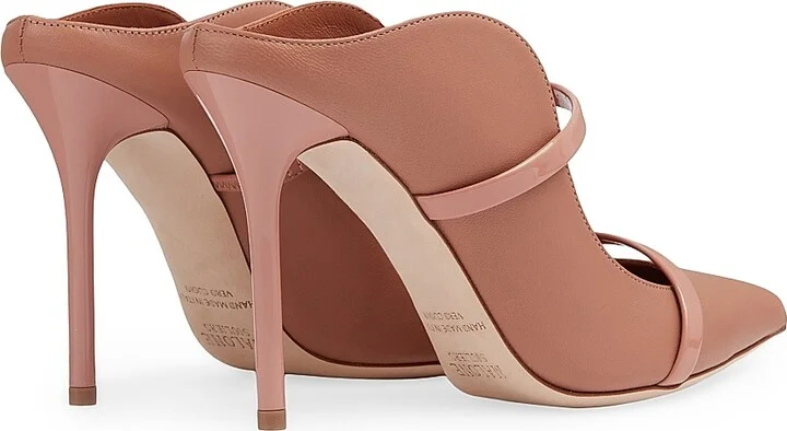 Women's Maureen 100MM Leather Mules with Patent Leather Straps - Pink - Size 12.5 - Image 2