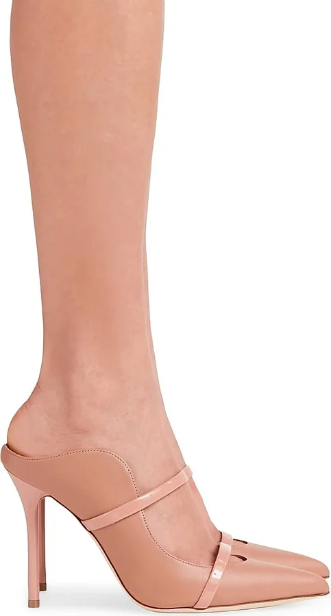 Women's Maureen 100MM Leather Mules with Patent Leather Straps - Pink - Size 12.5 - Image 5