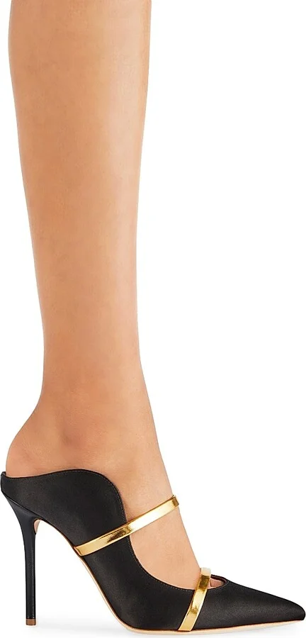 Women's Maureen 100MM Satin Heeled Mules - Black - Size 6.5 - Image 2